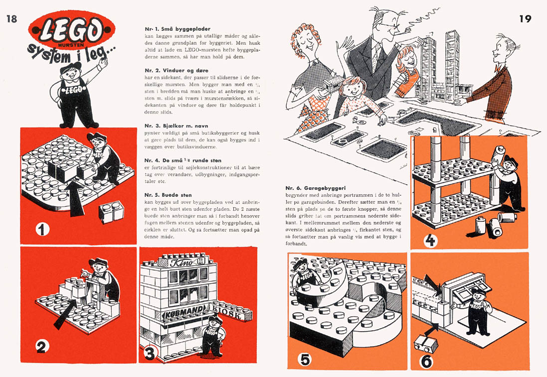 Lego System i Leg Byggebog, pp 18-19